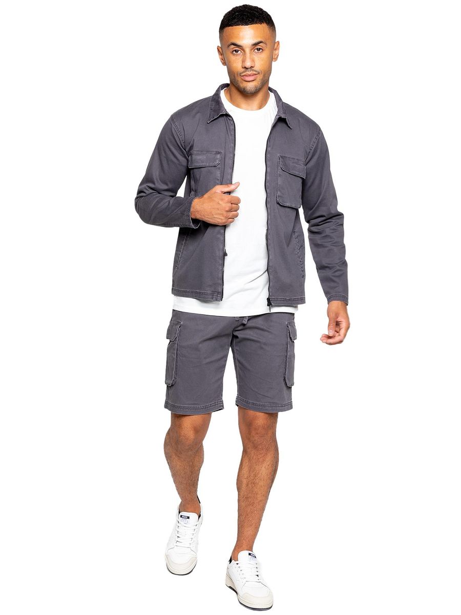 Herren Cargoshorts Set Grau