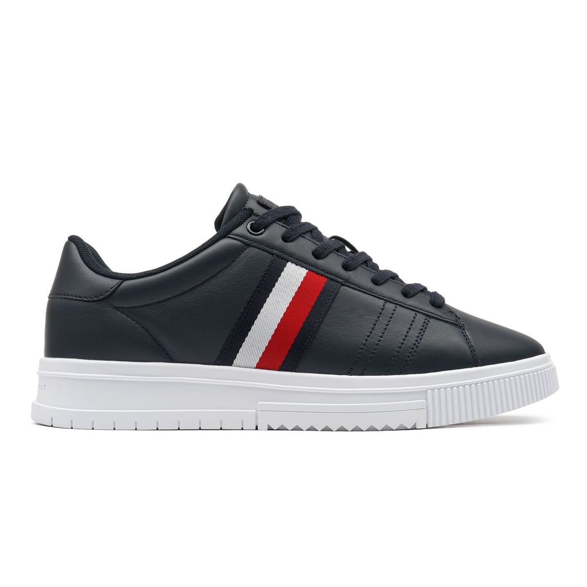 Flacher Leder-Tennisschuh