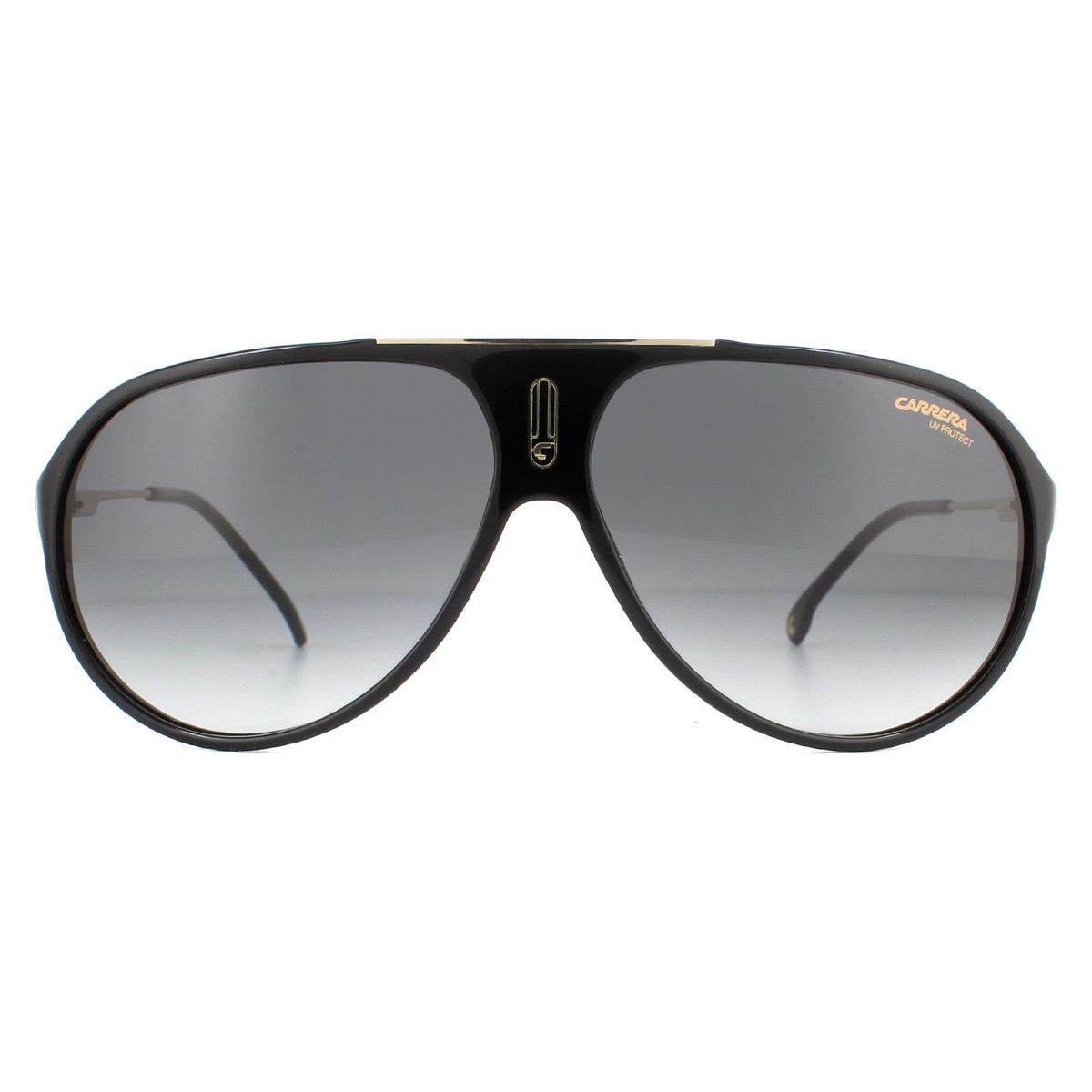 Schwarze Aviator-Sonnenbrille mit grauem Farbverlauf