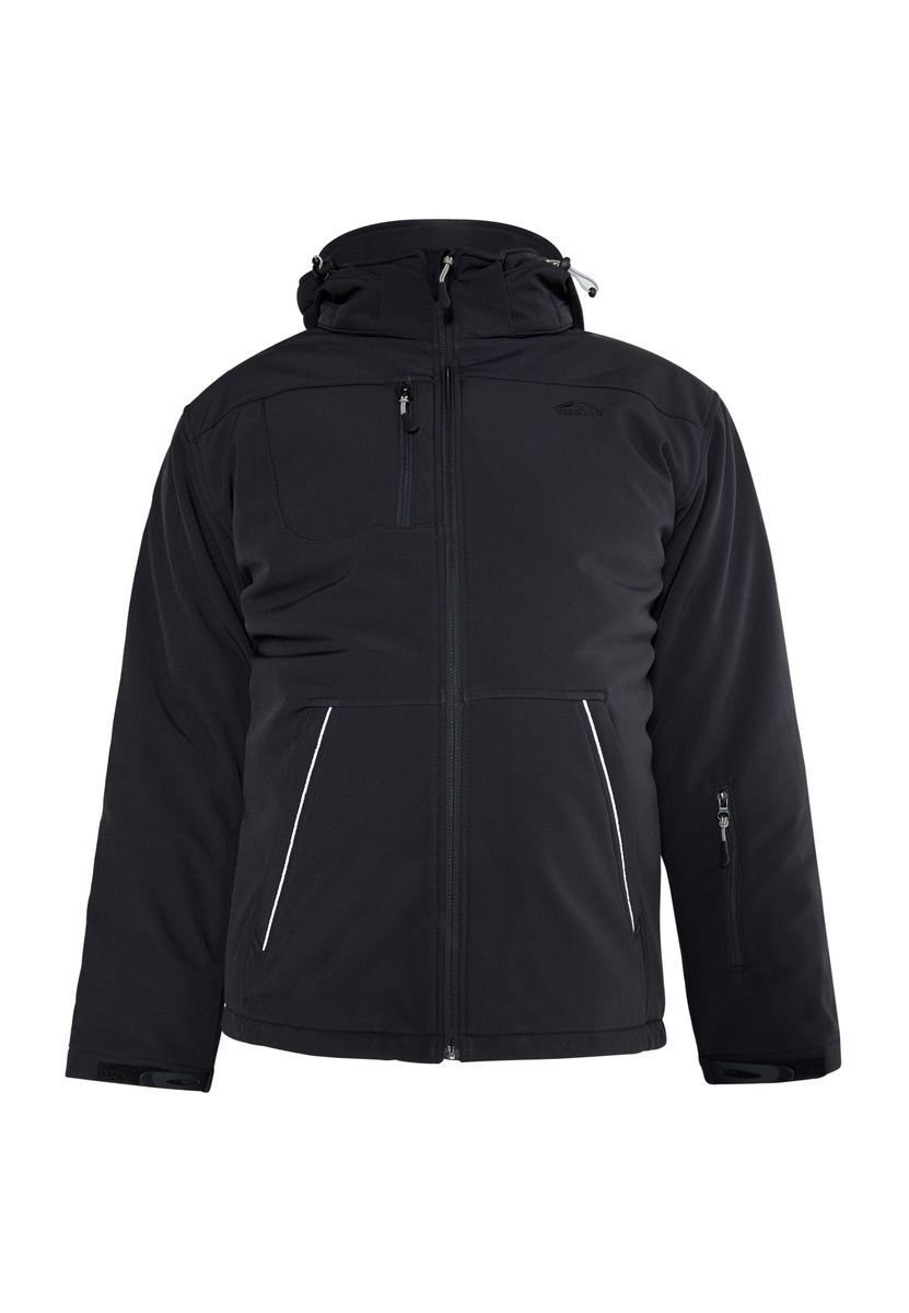 Wattierte Herren Softshelljacke mit Kapuze