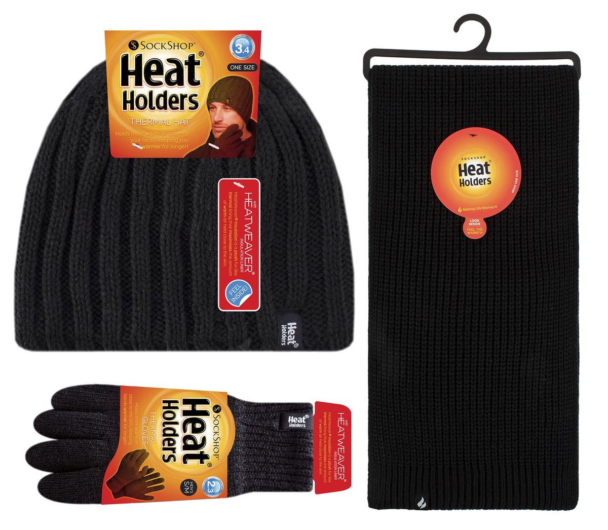 Thermoset aus Rippmütze Schal und Handschuhen