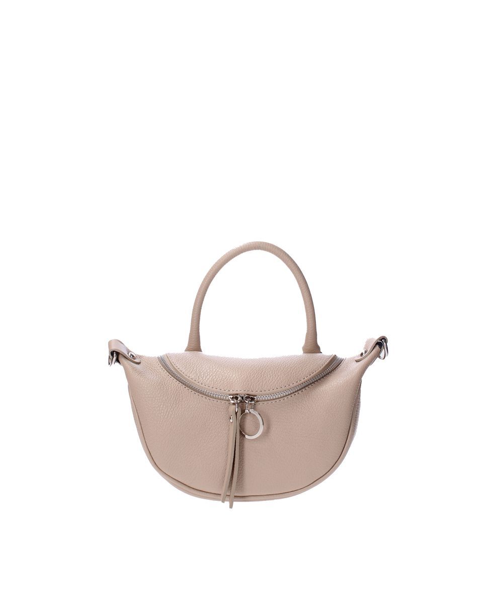Taupe Halbmond-Tasche mit Griff