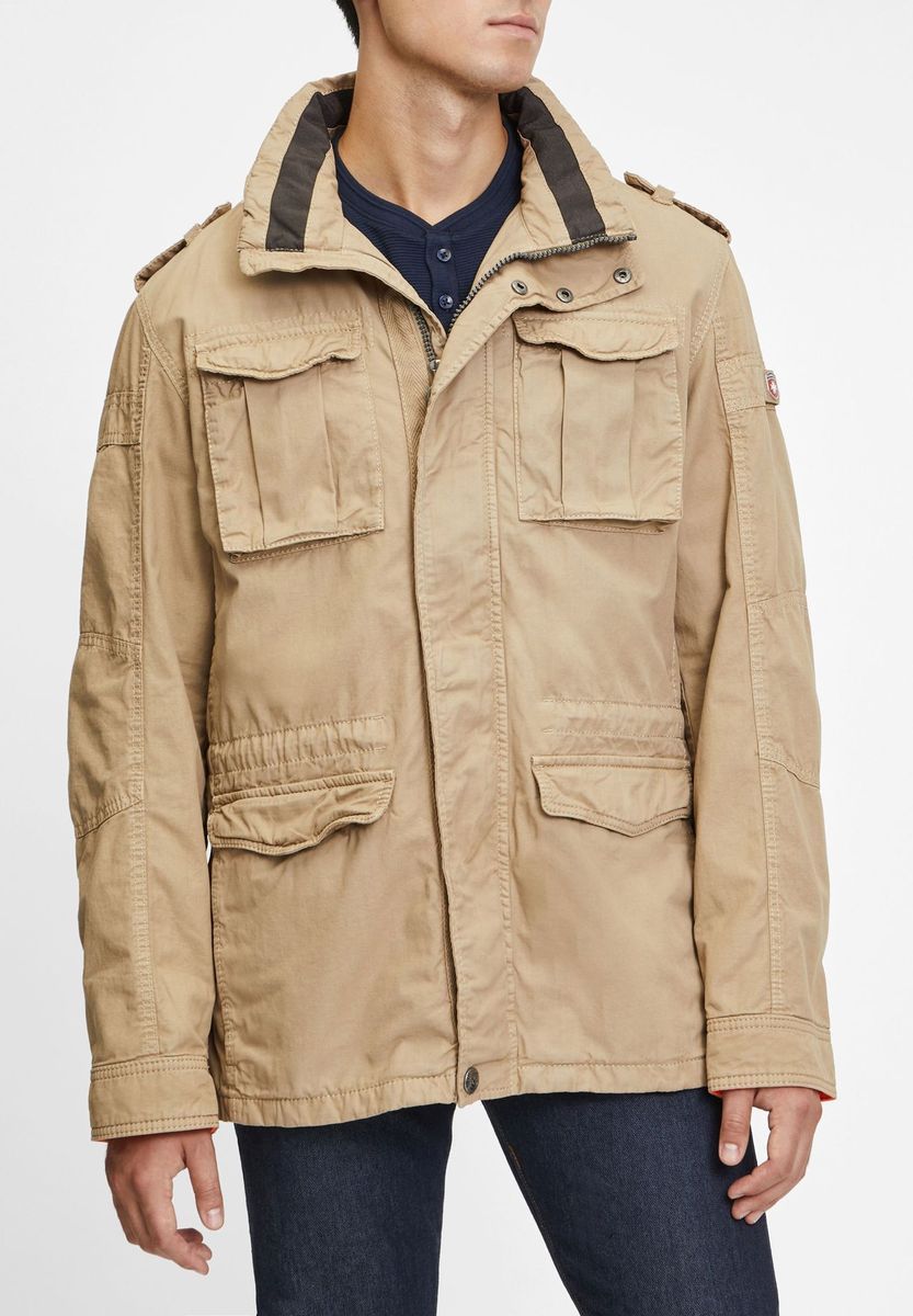Herren Beige Übergangs Feldjacke