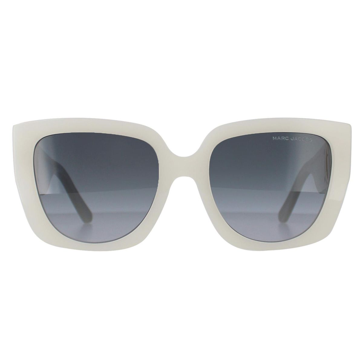 Elfenbeinfarbene, übergroße, quadratische Sonnenbrille