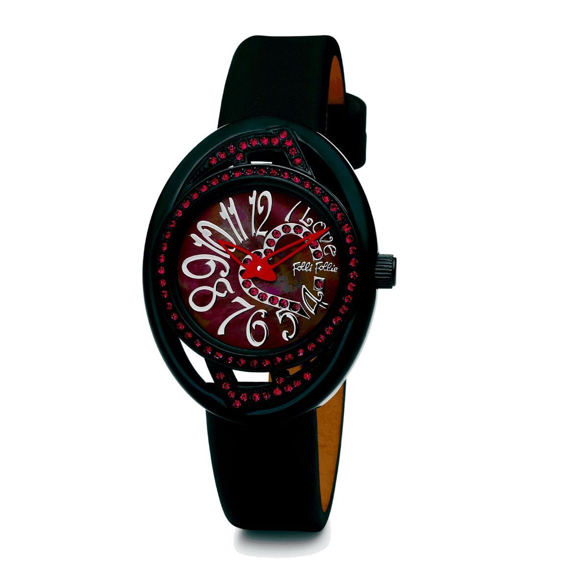 Elegante schwarze Modeuhr mit Kristallen