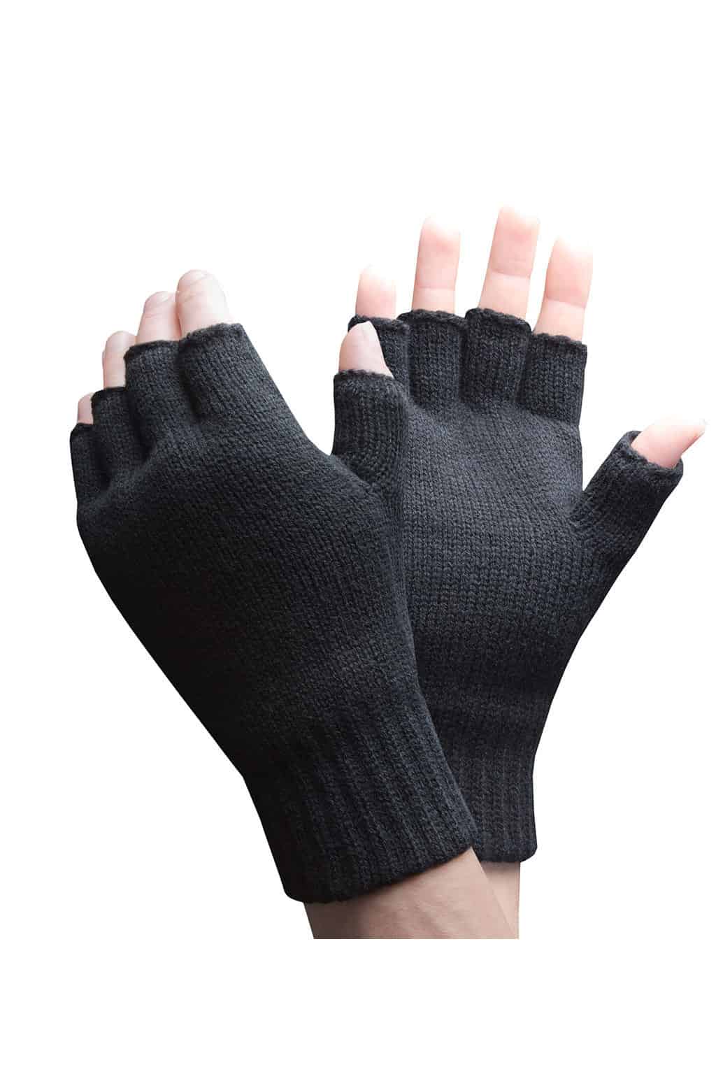 Fingerlose Strickhandschuhe Fleece gefüttert