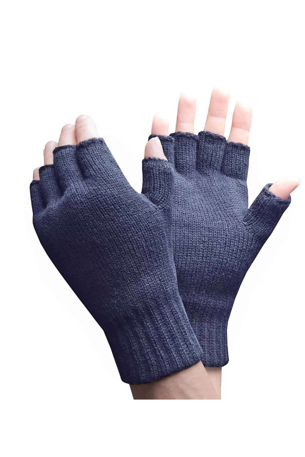 Fingerlose Strickhandschuhe Fleece gefüttert