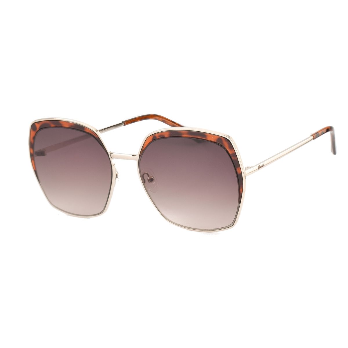 Übergroße geometrische Sonnenbrille mit Schildpattdetail