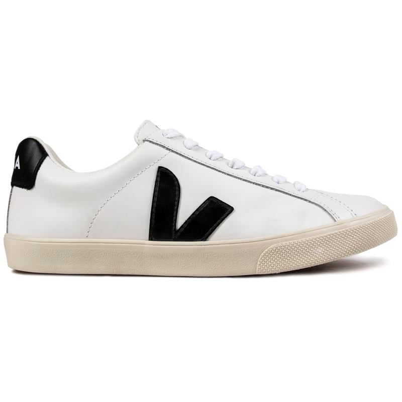Weiße Ledersneakers mit schwarzem Logo