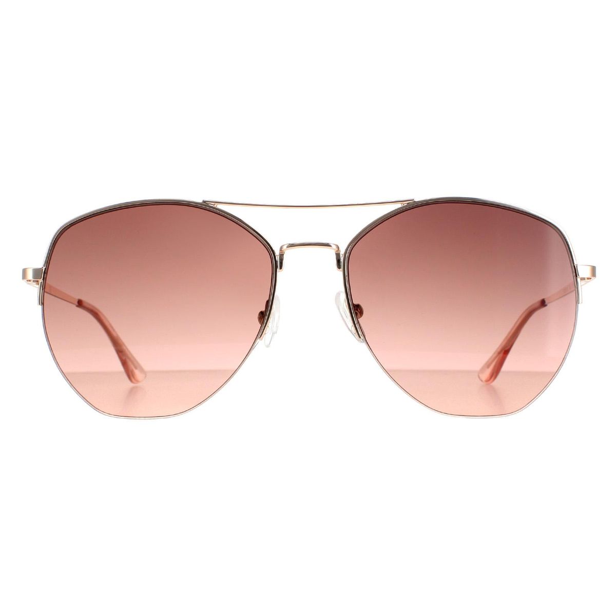 Roségoldene Pilotenbrille mit braunem Farbverlauf