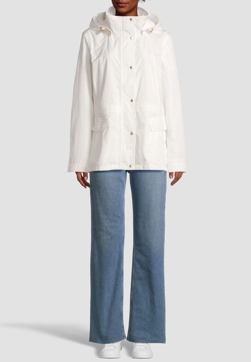 Weiße Winddichte Wasserdichte Kapuzenjacke