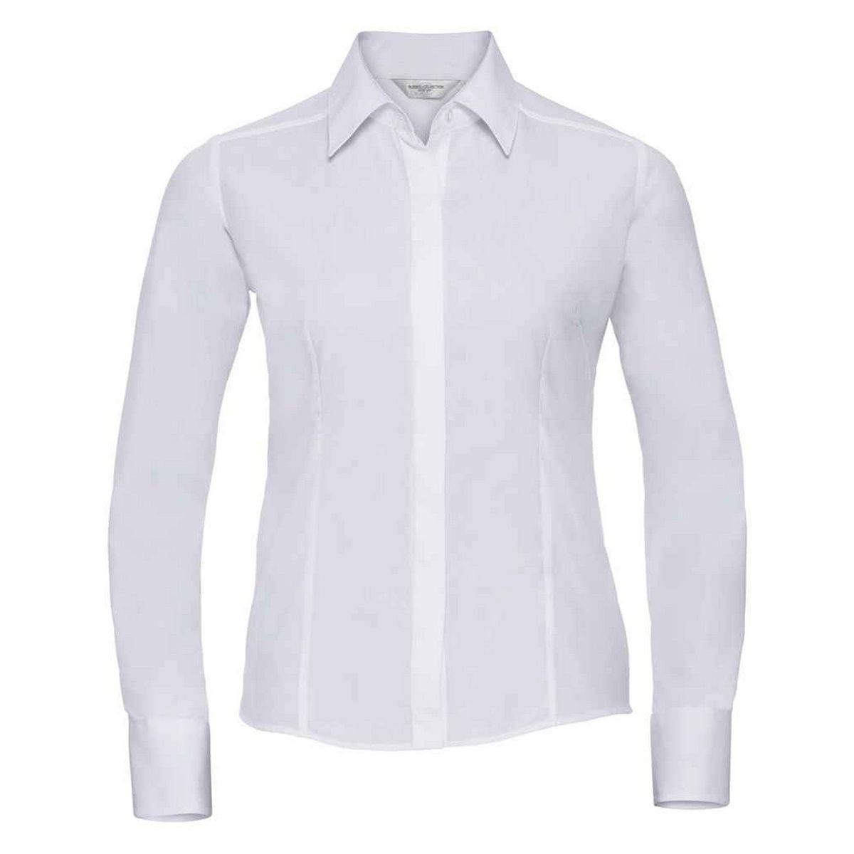 Russell Collection - Formelles Hemd für Damen Langärmlig (Weiß)
