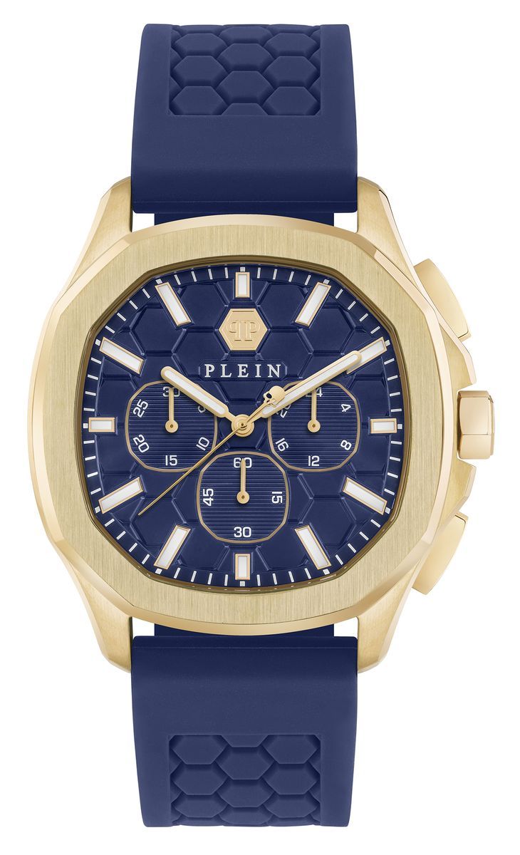 Blau-goldene Chronographen-Uhr