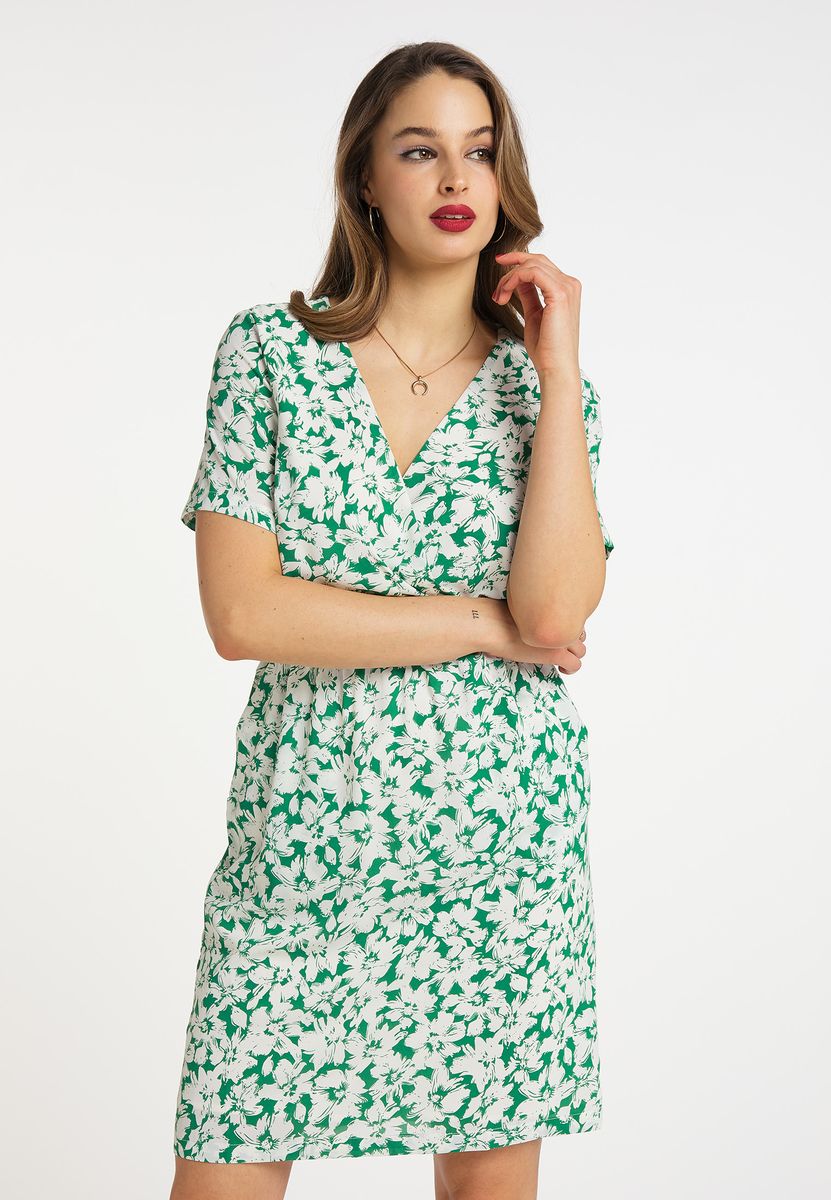 Florales Wickel-Sommerkleid mit Taschen