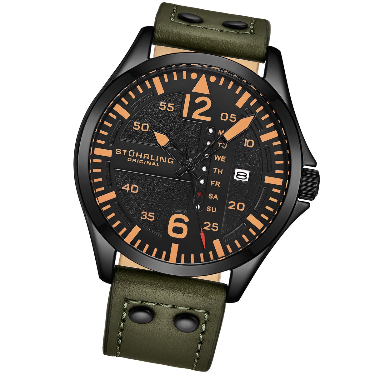 Flieger-Quarzuhr mit Lederarmband