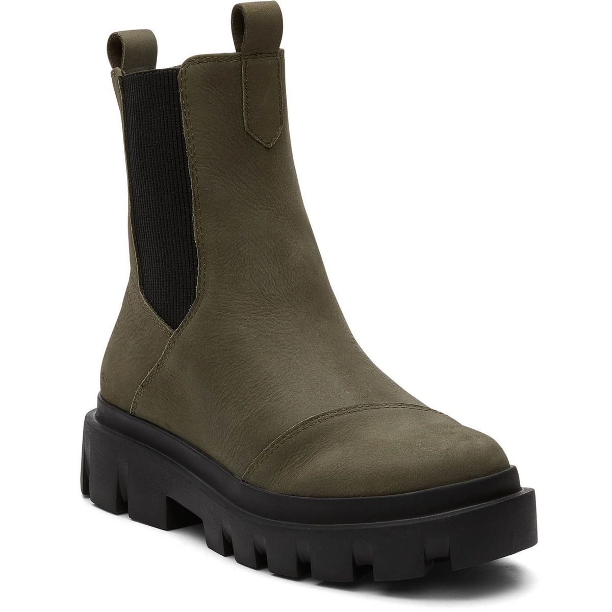 TOMS Rowan Leder Frauen Olive Stiefel