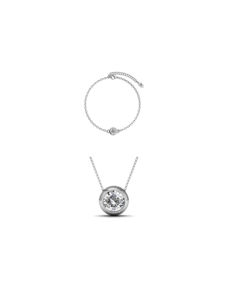 Kristall Akzent Armband und Halskette Set
