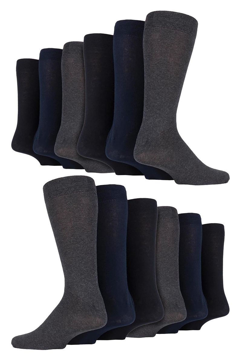 12 Paar Multipack Herren Baumwolle bunt gestreifte Kleid Socken | Socken Snob | Gemusterte Business Casual Kleid Socken - BNG