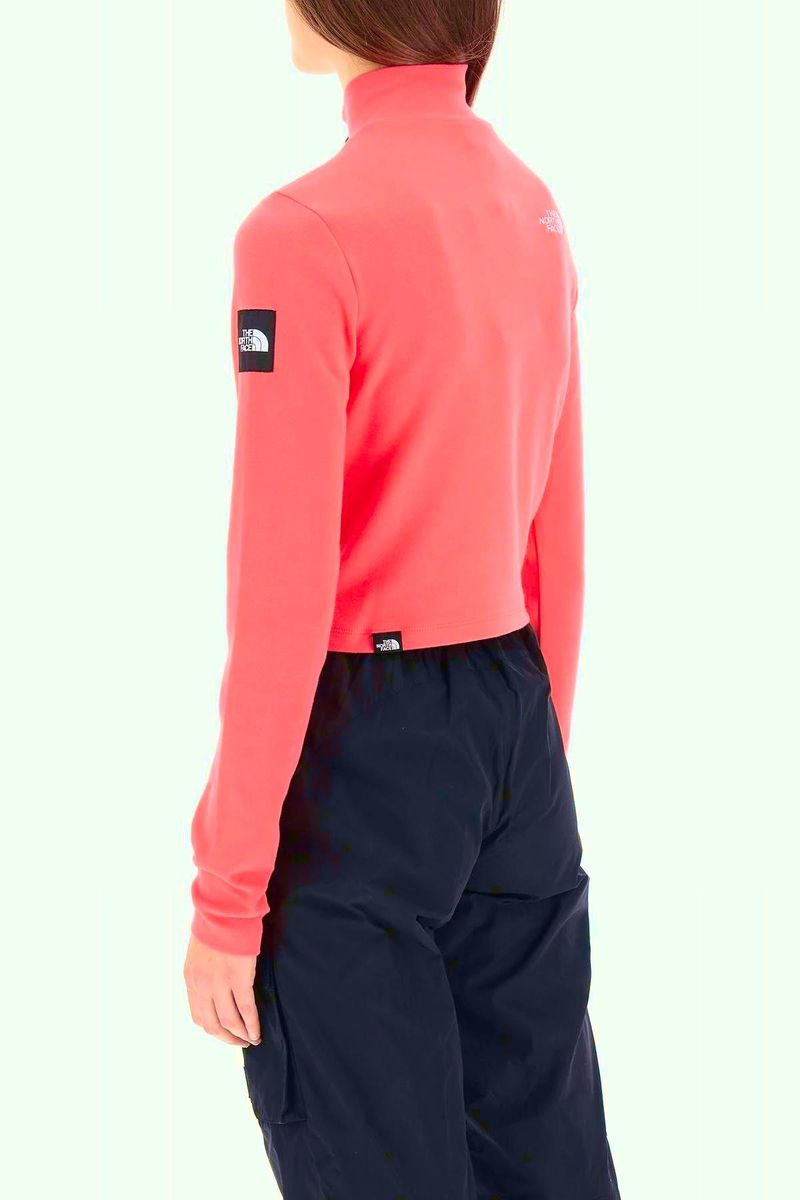 Kurzes Langarmshirt mit Viertel-Reißverschluss