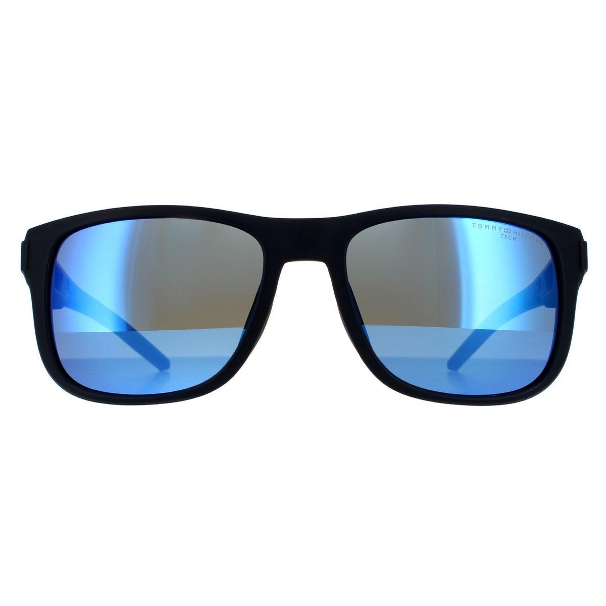 Matte blaue rechteckige Sonnenbrille