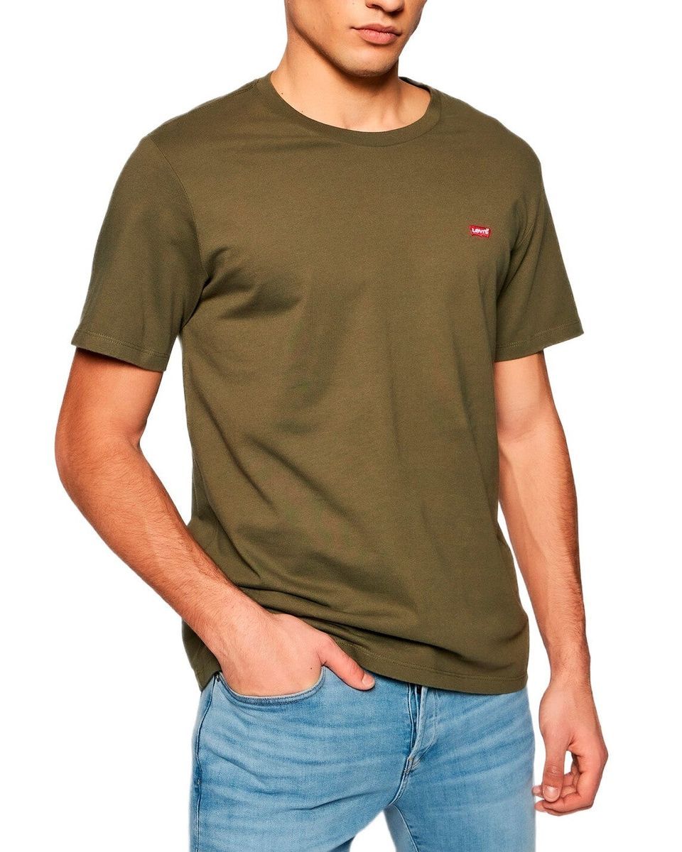 Klassisches einfarbiges T-Shirt mit Rundhalsausschnitt