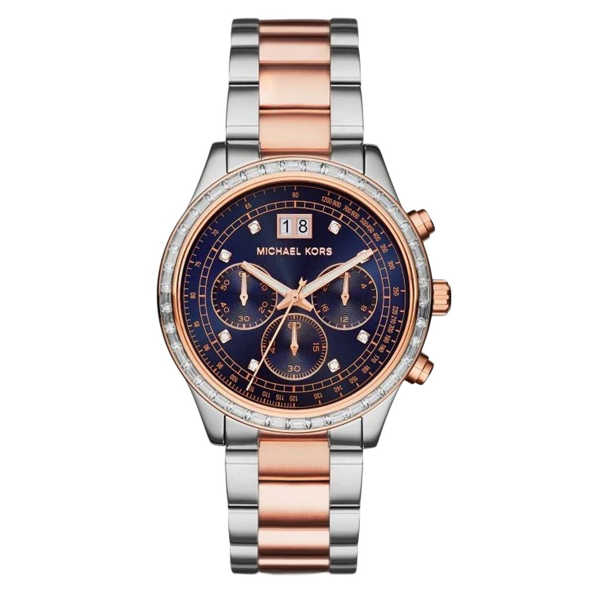 Damen Zweifarbige Chronograph Armbanduhr