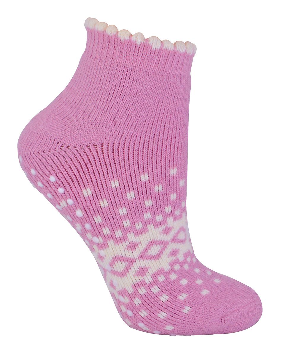 Sock Snob Damen/Damen Thermo-Slipper-Socken aus Wolle mit niedrigem Schnitt, rutschfest, Rosa