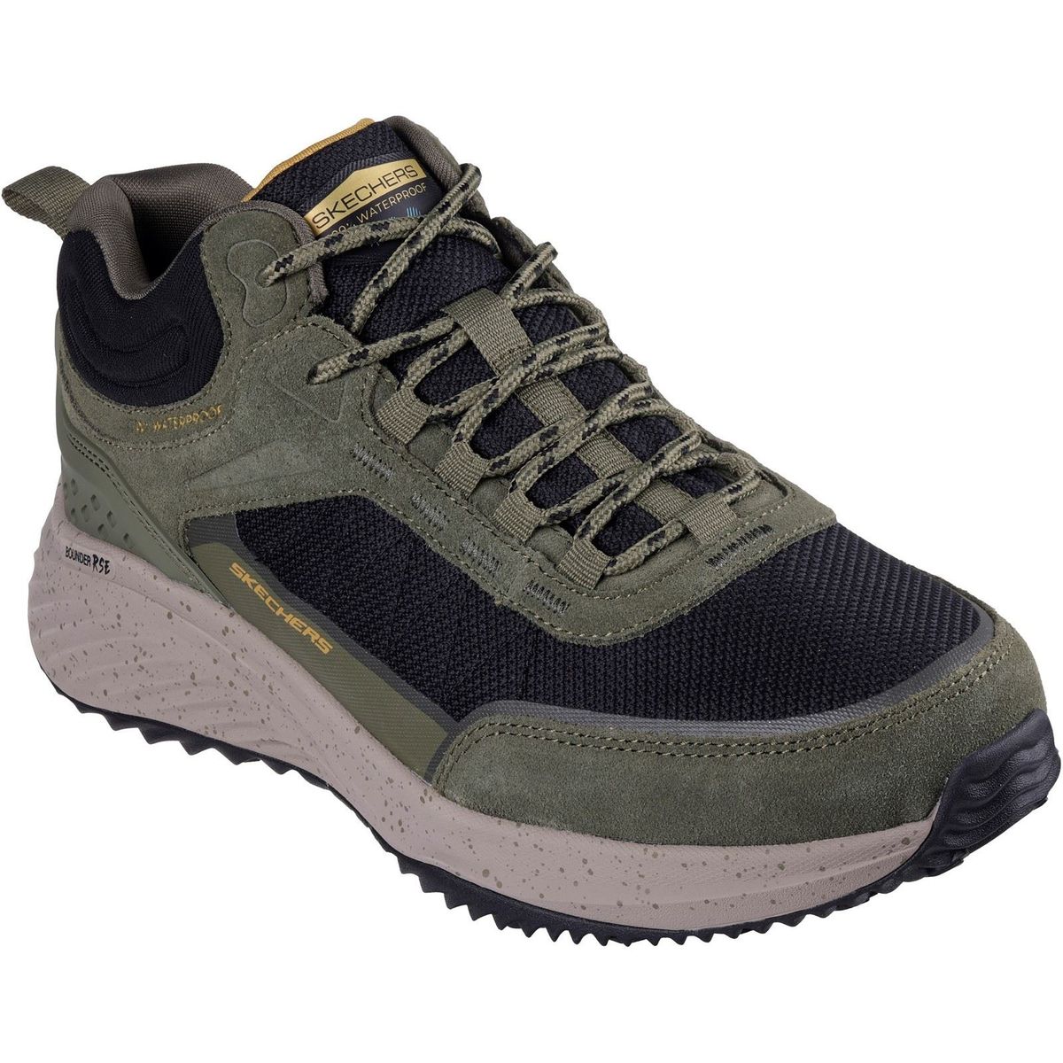 Skechers Bounder Rse Leder Herren Olive/Schwarz Wanderschuhe