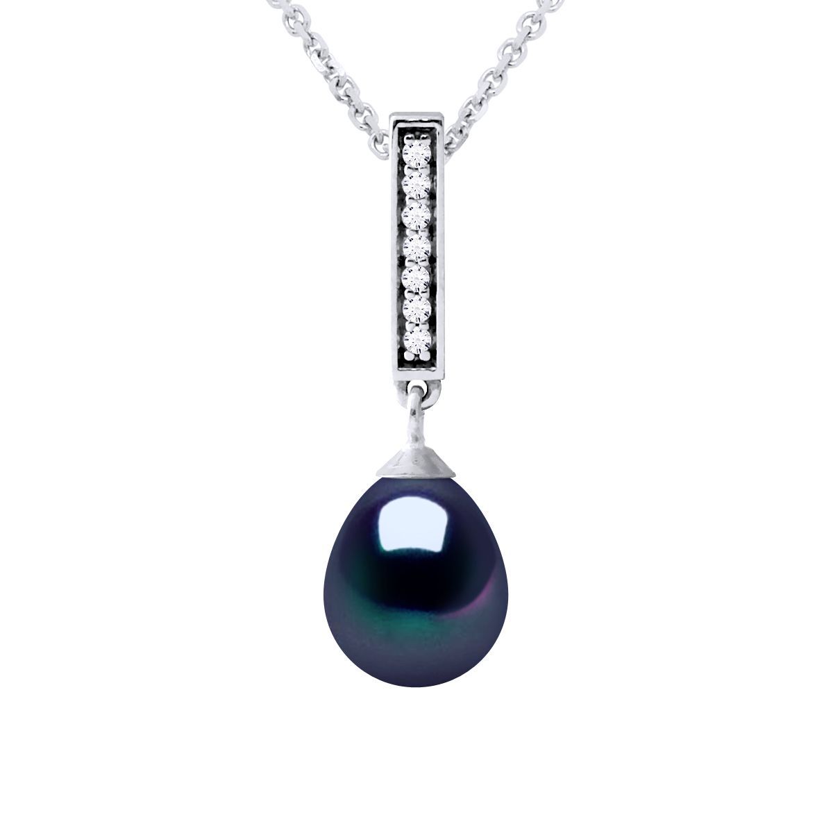 Schwarze Halskette mit Tahiti-Perle