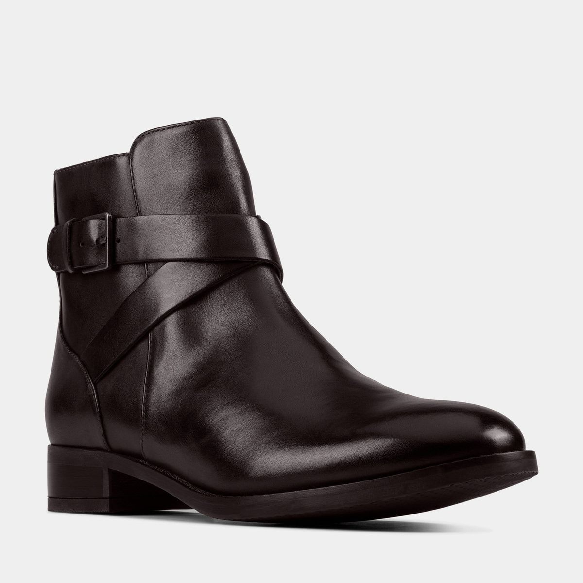 Elegante Leder-Ankle-Boots mit Schnalle