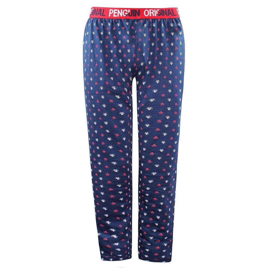 Marineblaue Loungewear-Hose mit Pinguin-Muster