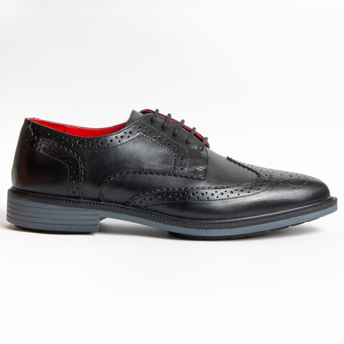 Klassischer Leder Oxford-Brogue Schnürschuh