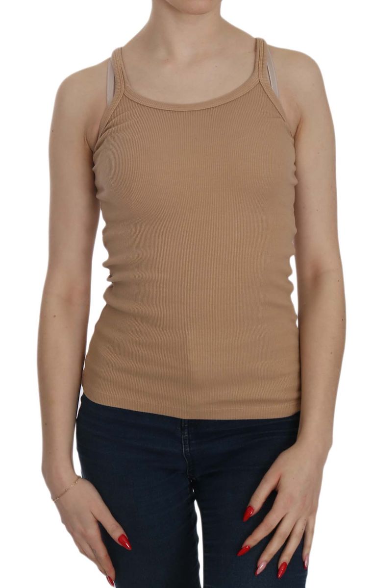 Geripptes Spaghetti-Träger Tanktop