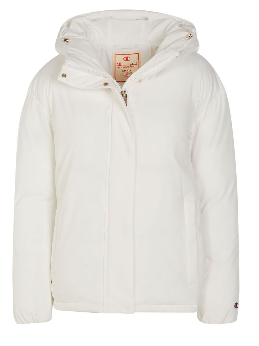 Gefütterte Jacke mit Kapuze und Reißverschluss