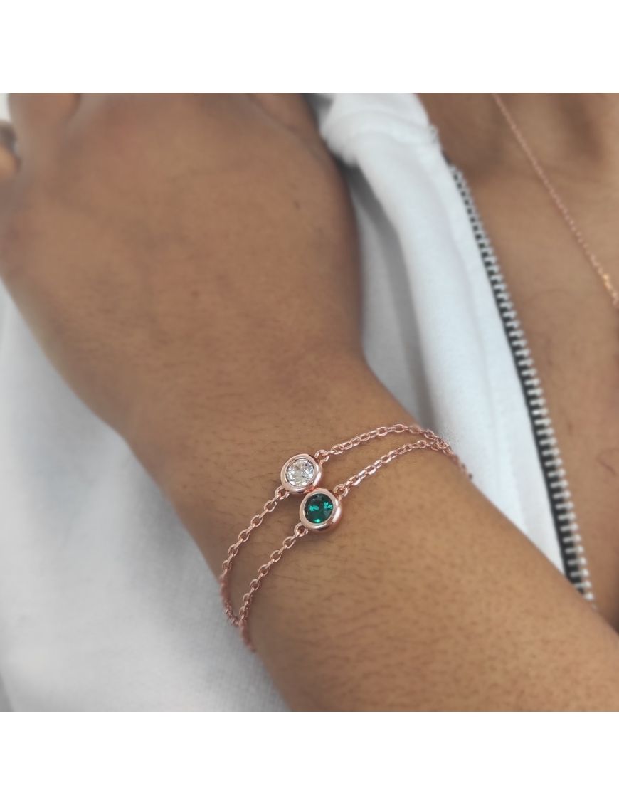 Roségoldenes Geburtsstein-Charm-Armband