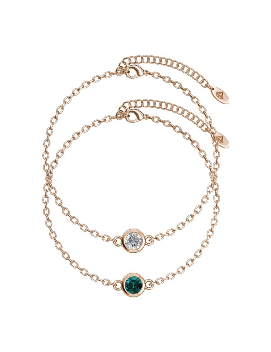 Armband mit Geburtsstein in Zargenfassung