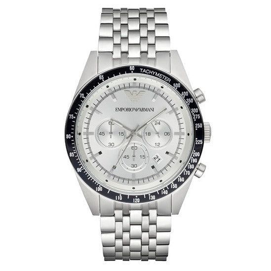Herren-Chronographenuhr Silber Edelstahl