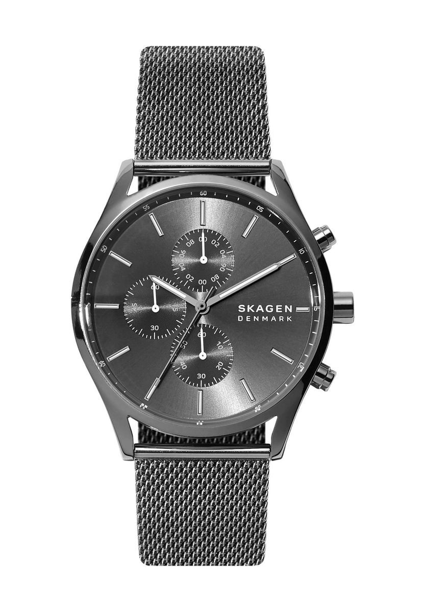 Herren Minimalistischer Gunmetal Chronograph