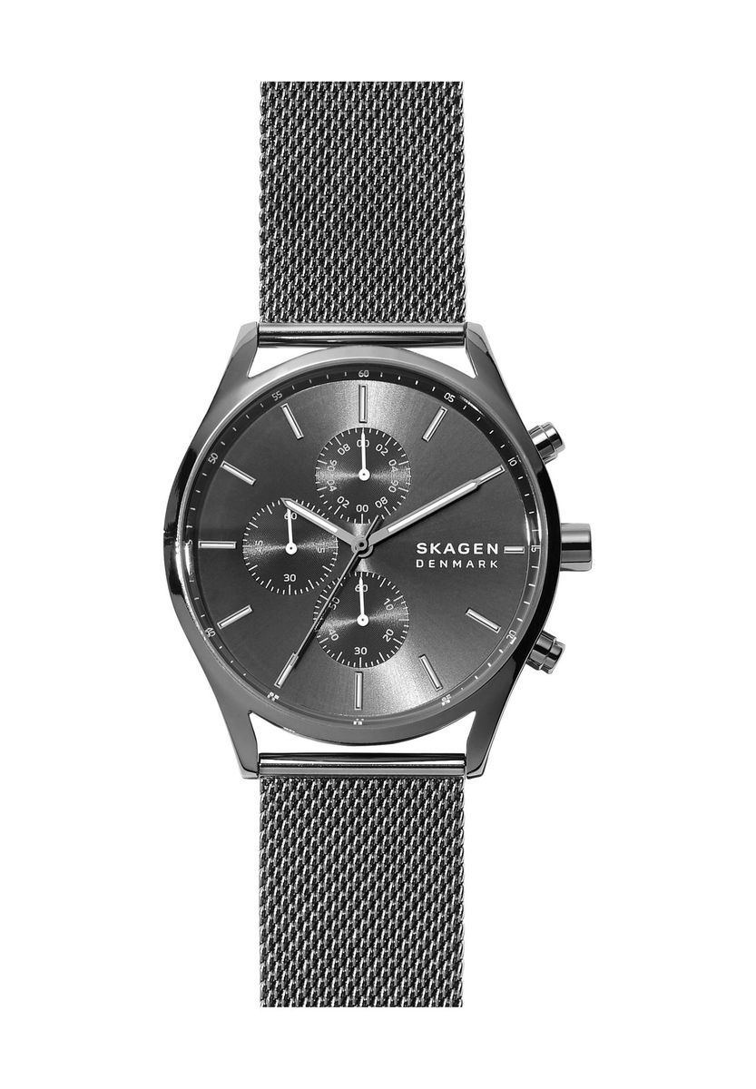 Herren Minimalistischer Gunmetal Chronograph
