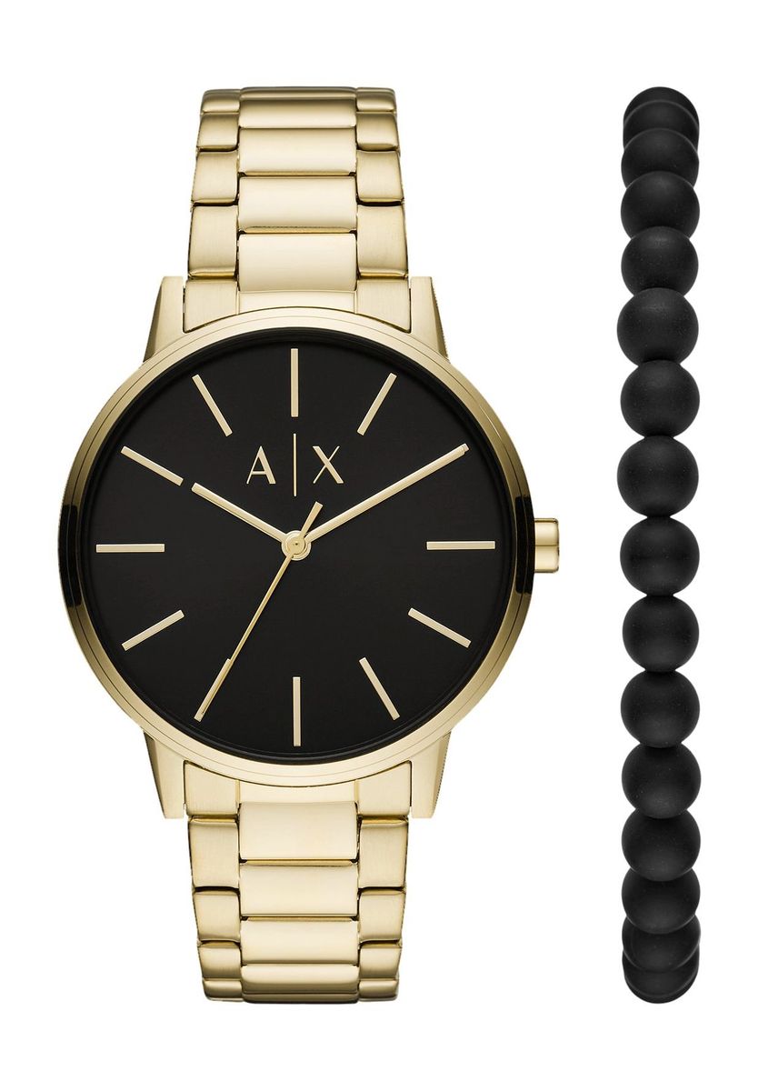 Klassische minimalistische goldfarbene Uhr