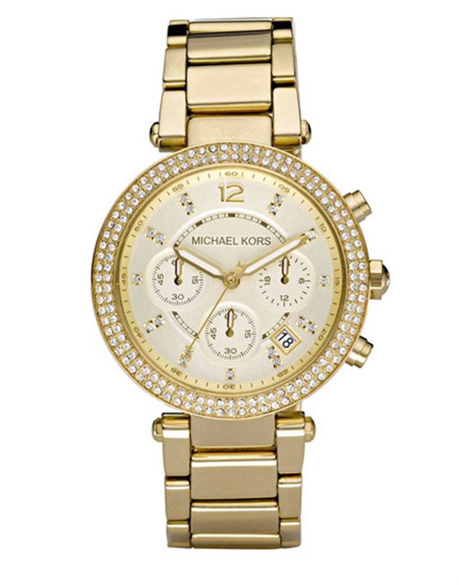 Elegante goldfarbene Chronographen-Uhr