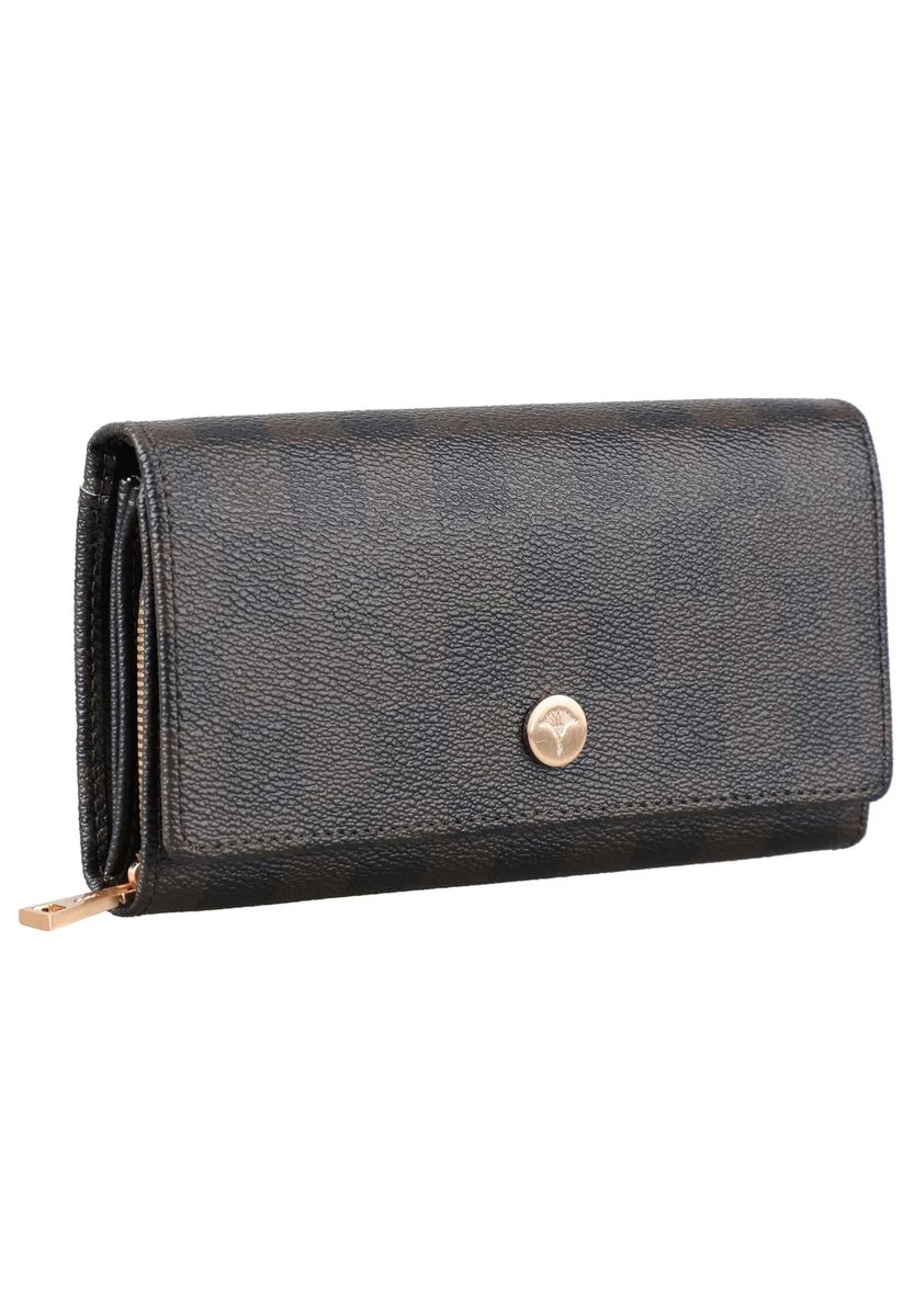 JOOP! Langbörse, Logo-Print, kariert, für Damen, braun