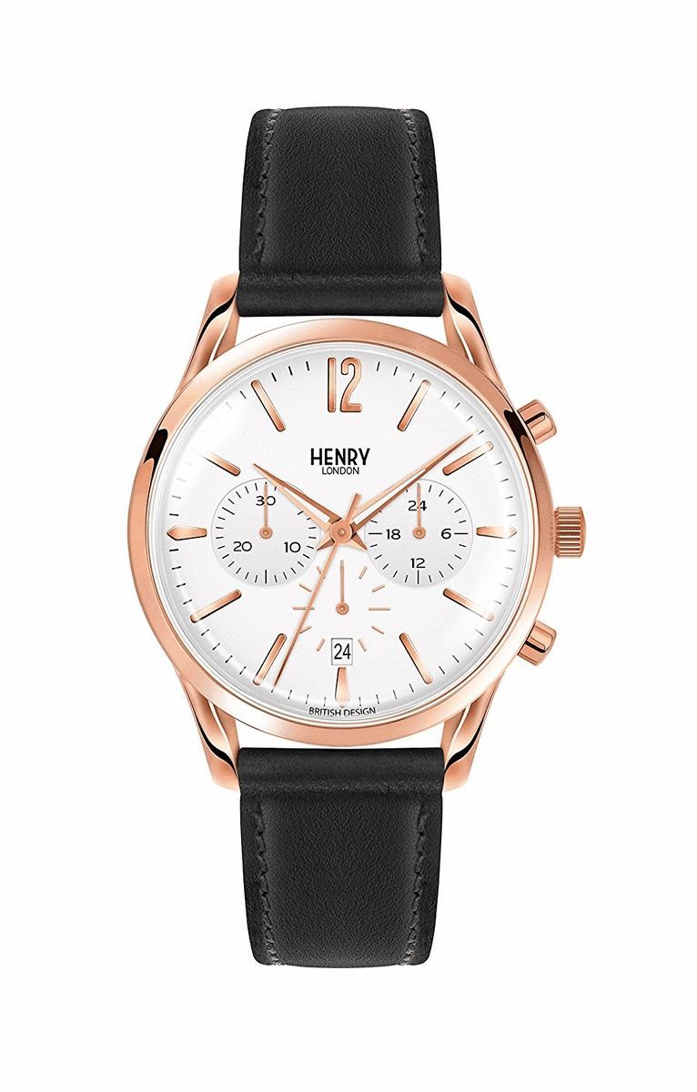 Roségold Chronograph Lederuhr