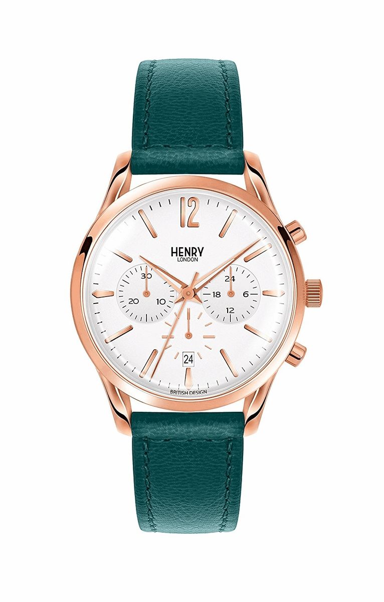 Roségold Chronograph Lederuhr