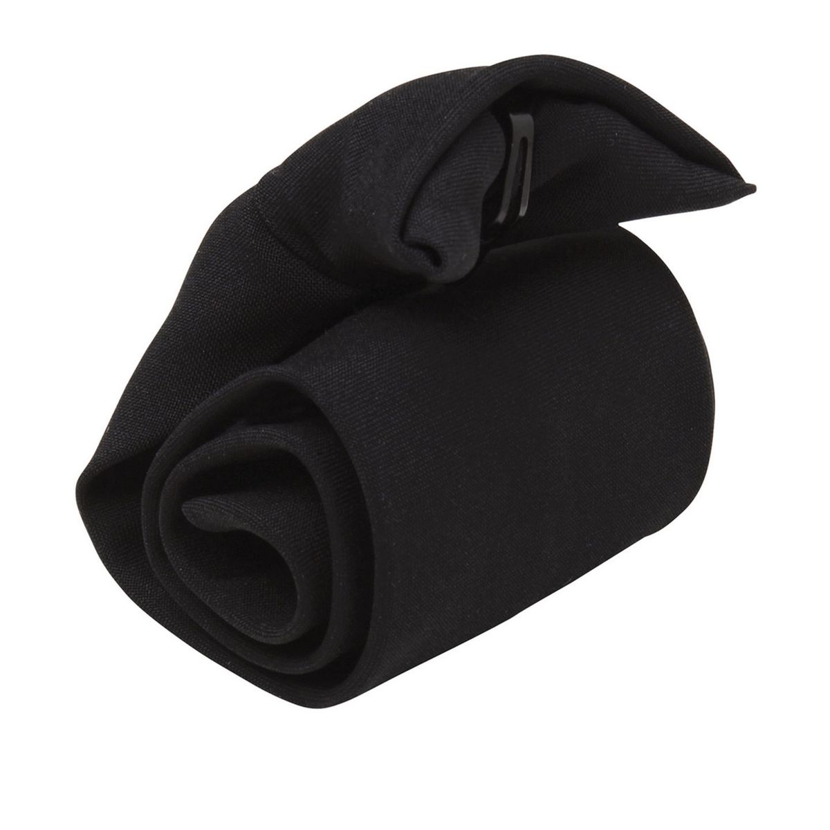 Einfarbige schwarze Clip-on Krawatte
