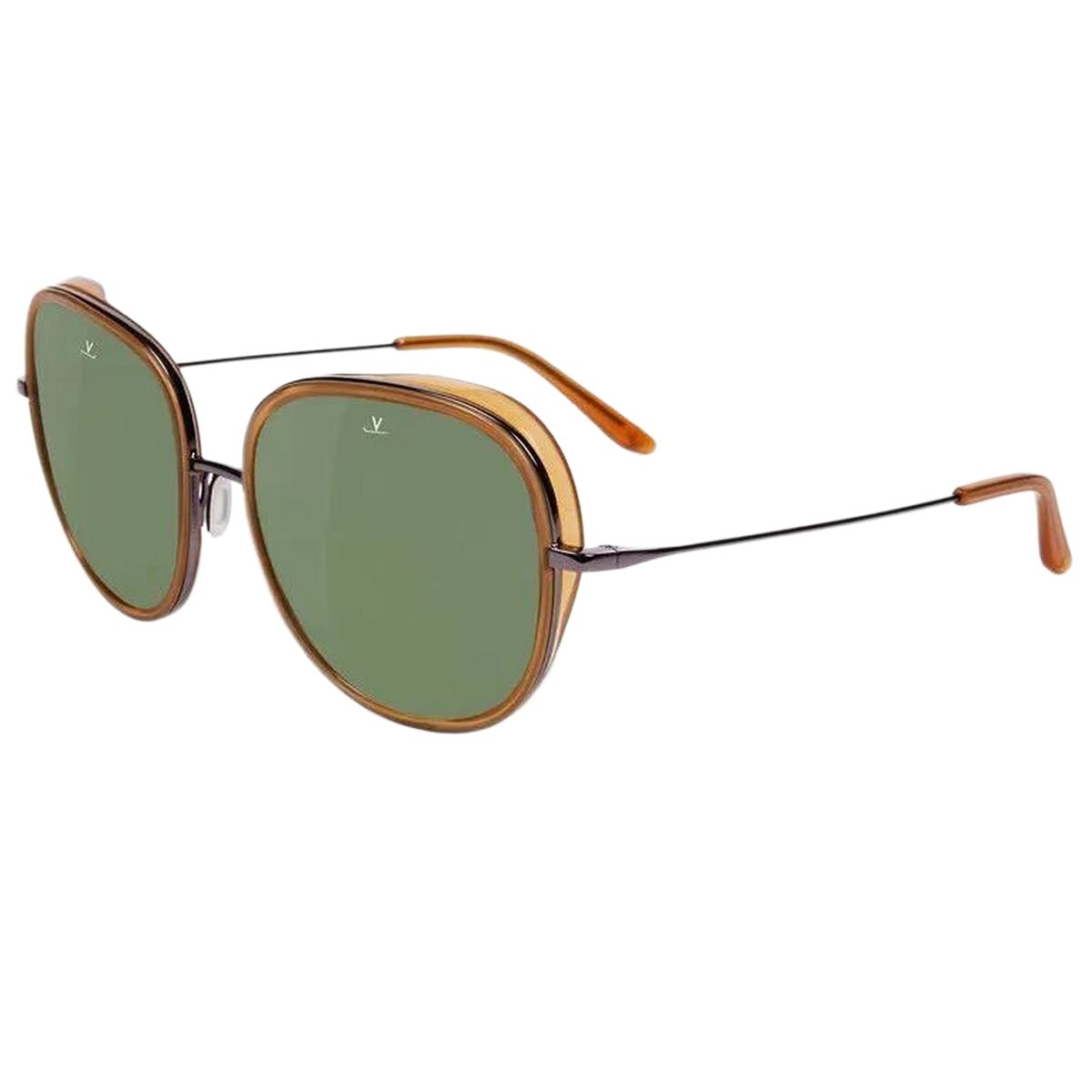 Übergroße Pilotenbrille mit grünen Gläsern