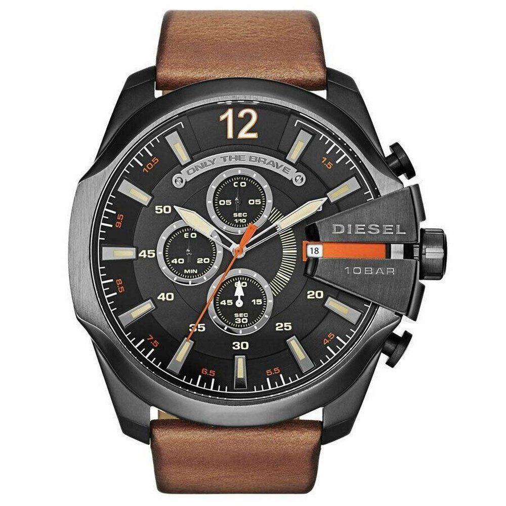 Herren Chronograph Lederarmbanduhr