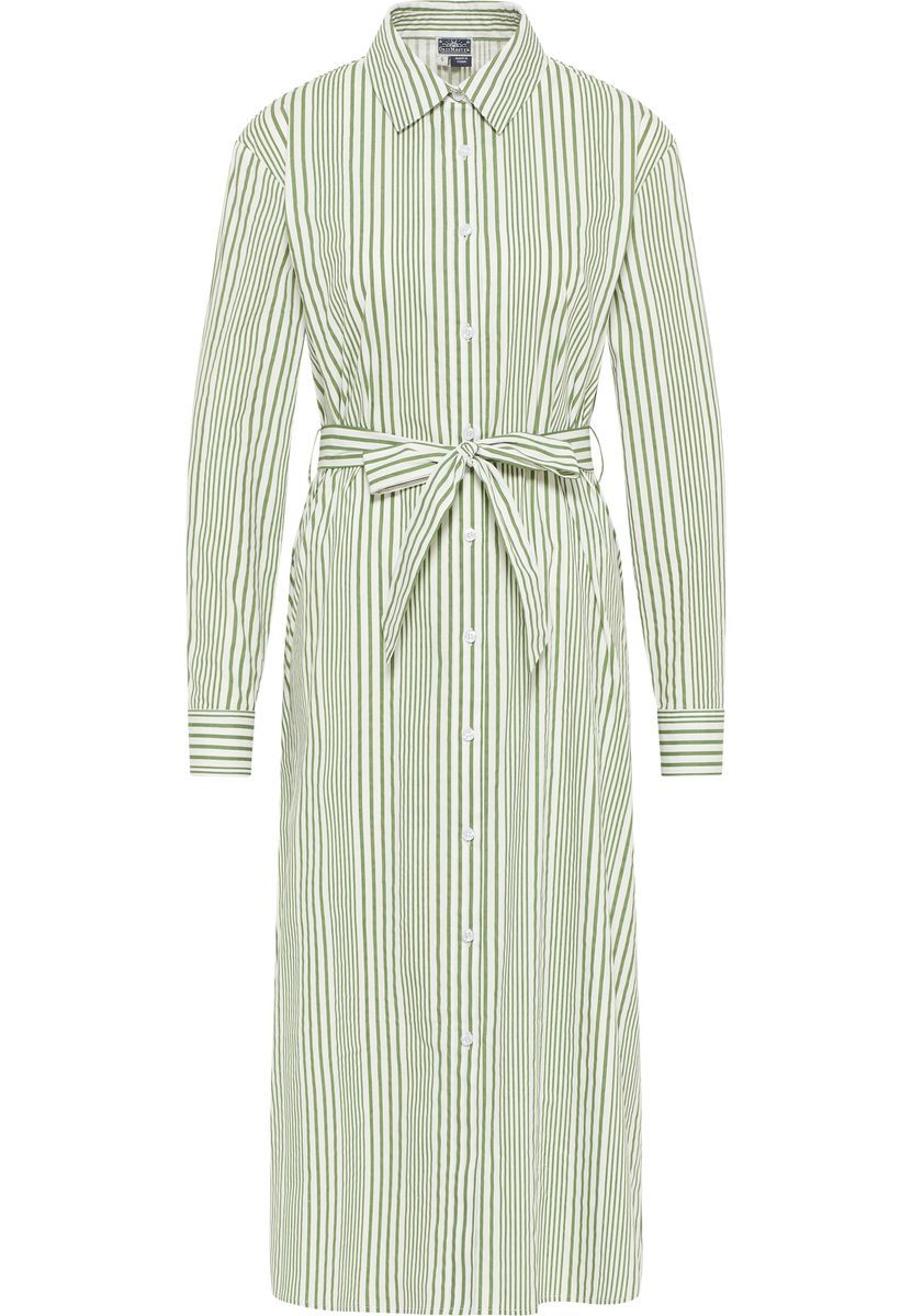 Gestreiftes Baumwoll-Hemdkleid mit Gürtel