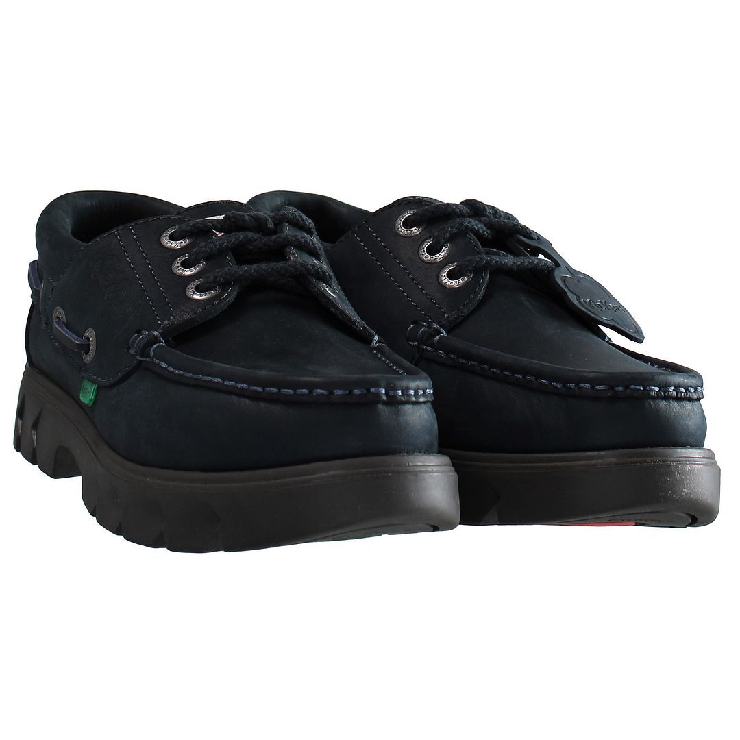 Leder-Bootsschuhe mit Plateausohle