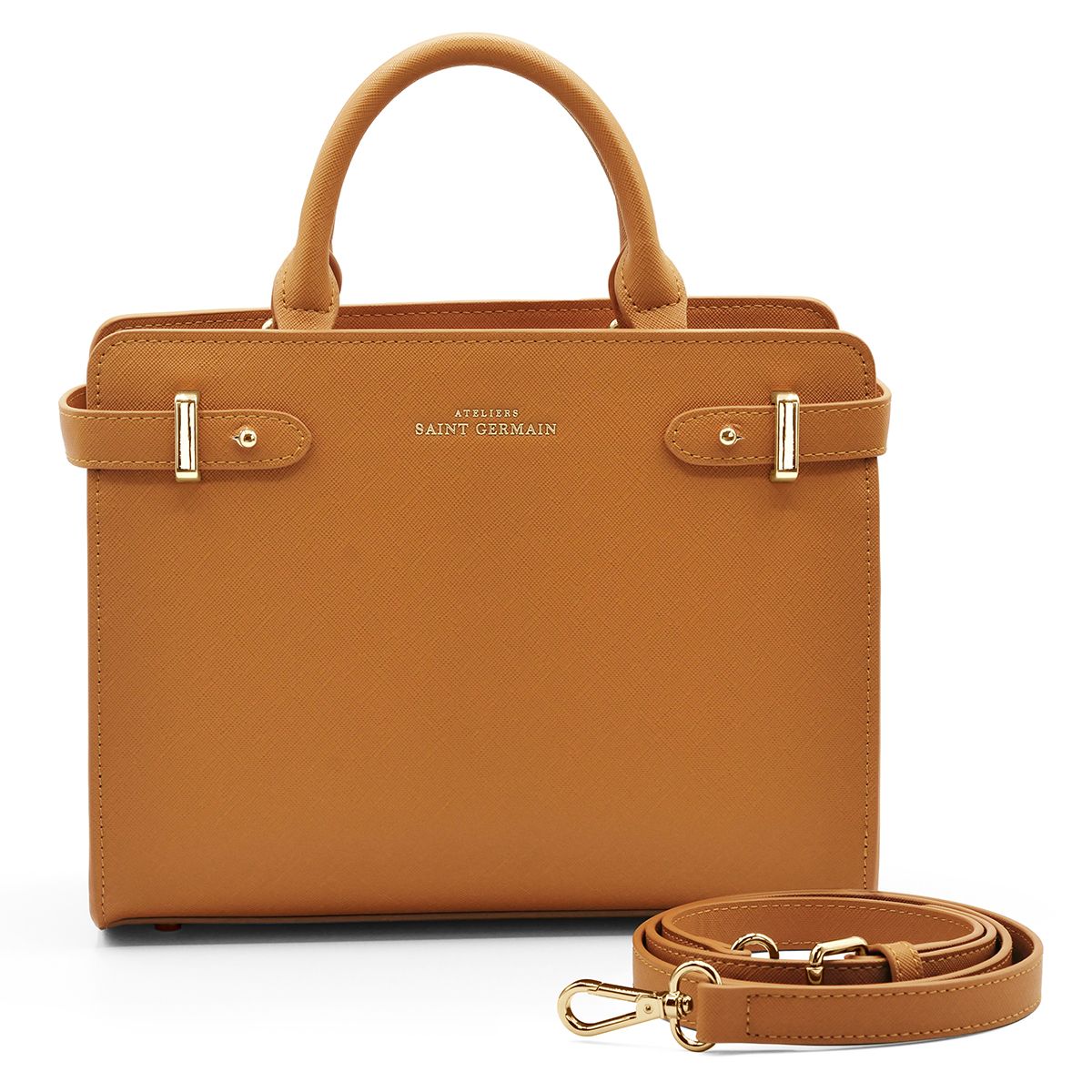Strukturierte Henkeltasche mit Riemen